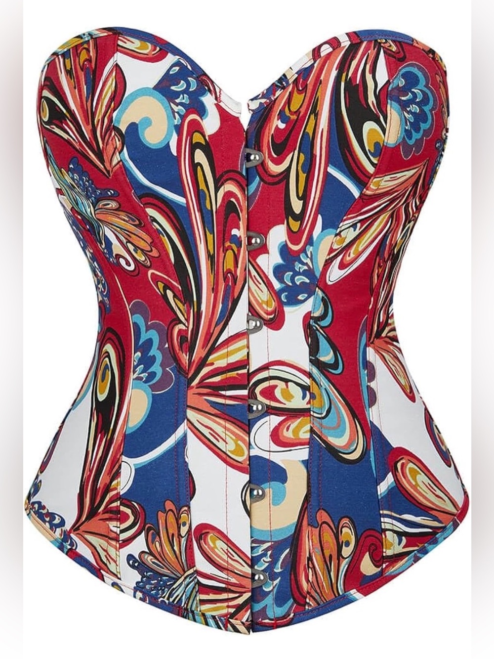 NWT Floral Corset Top Lace Up Blue Corset Tops for Women Renaissance Overbust